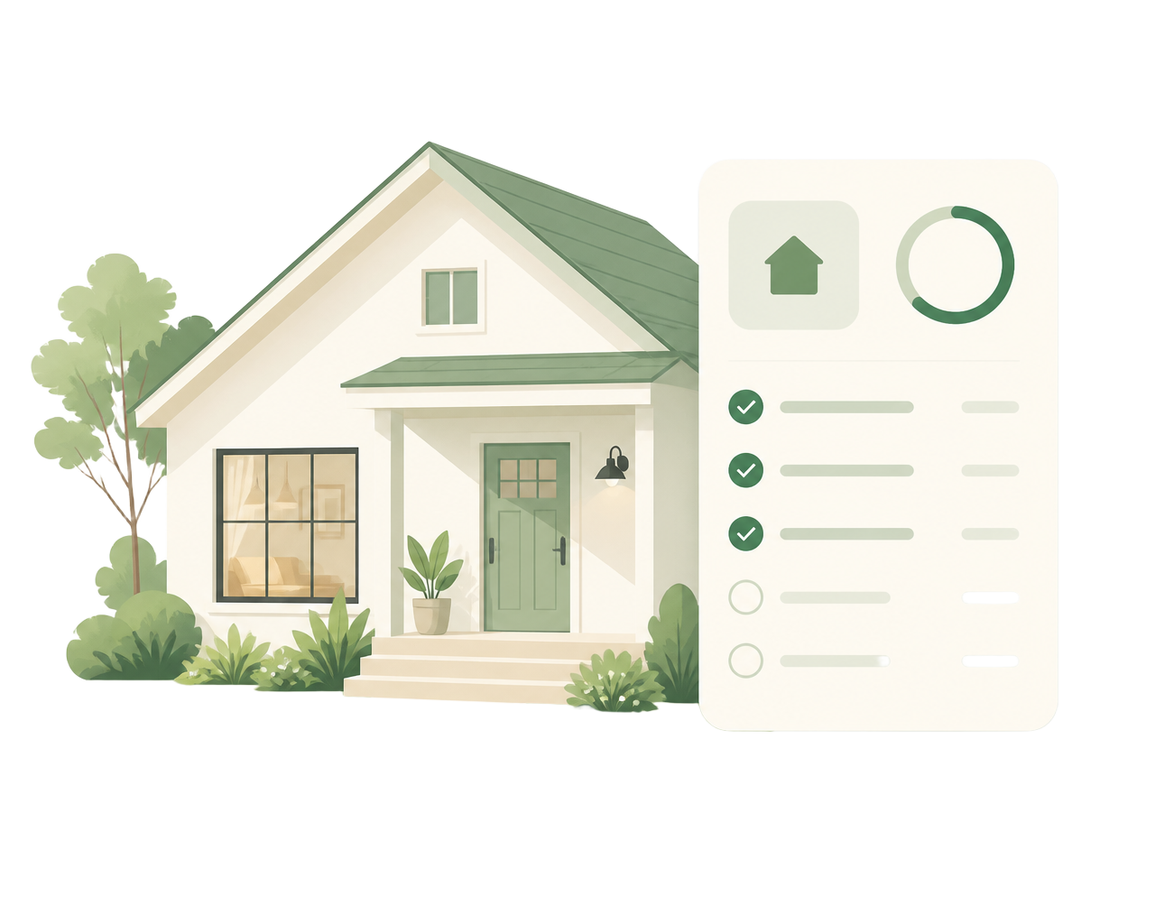 A home paired with a LUQR home care checklist